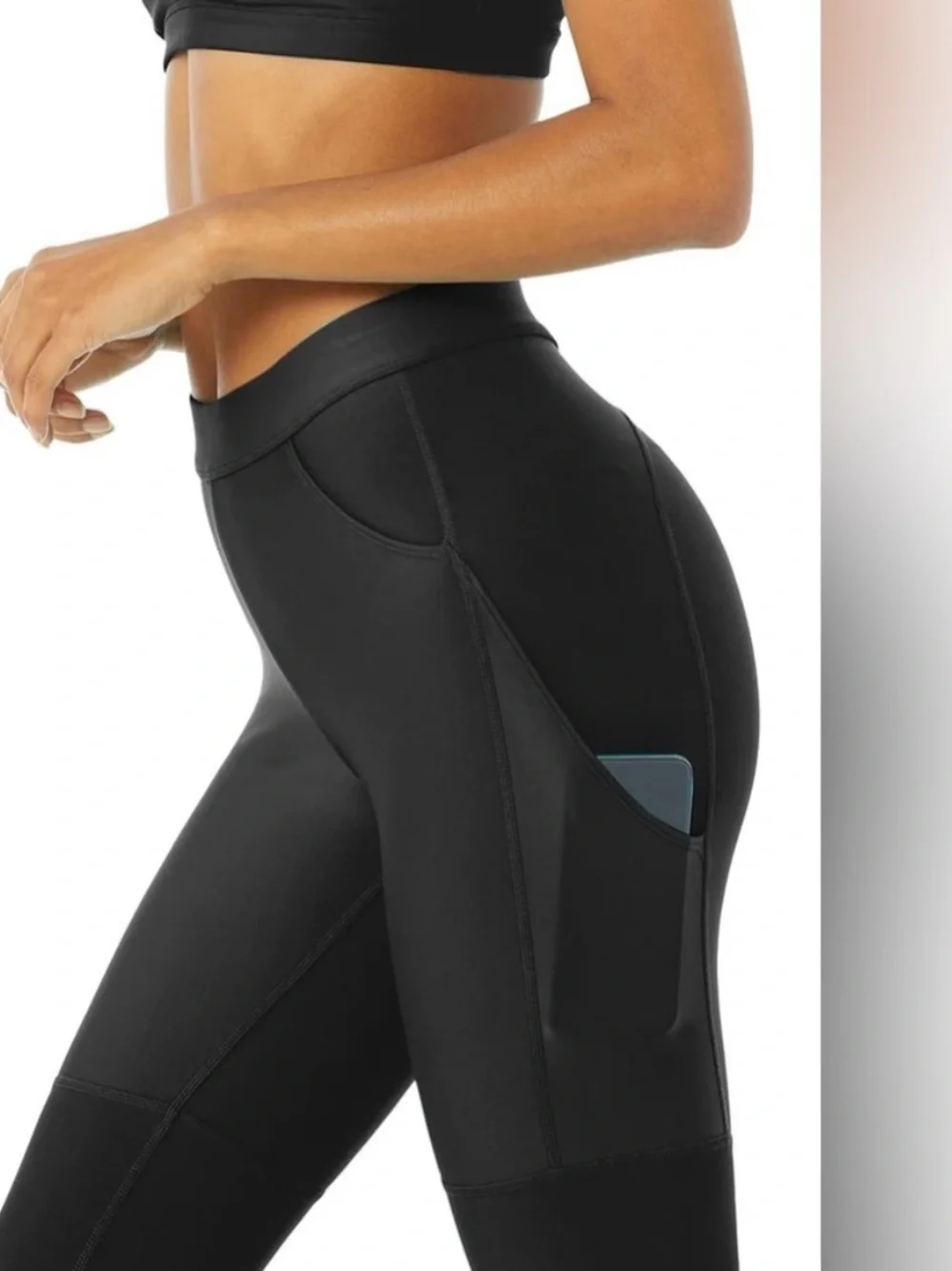 Alo Yoga High Waist 4 Pocket Utility Legging Black Sz Medium